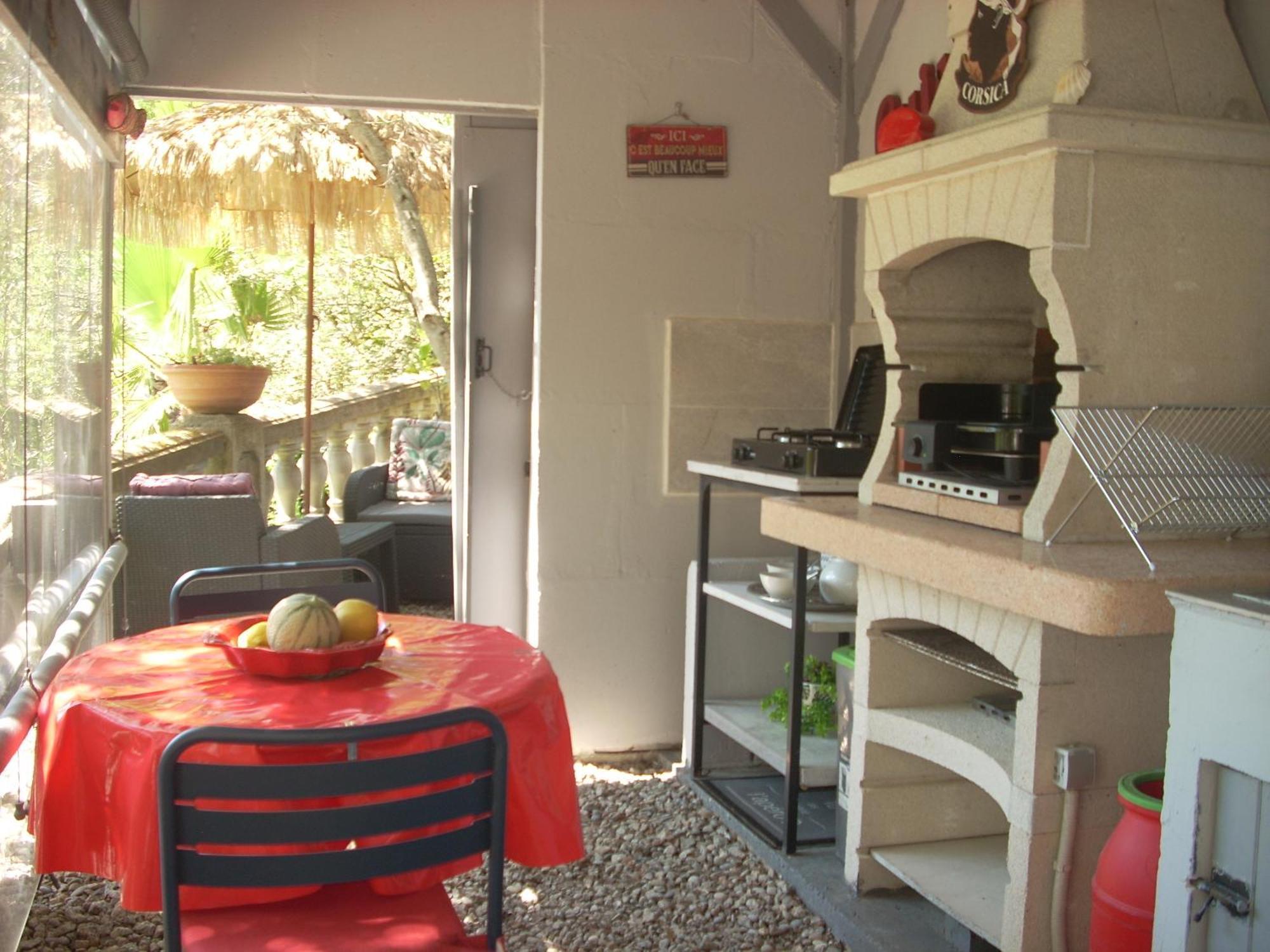 Chambre Independante Climatisee, Cuisine D'Ete, Piscine Sartène Extérieur photo